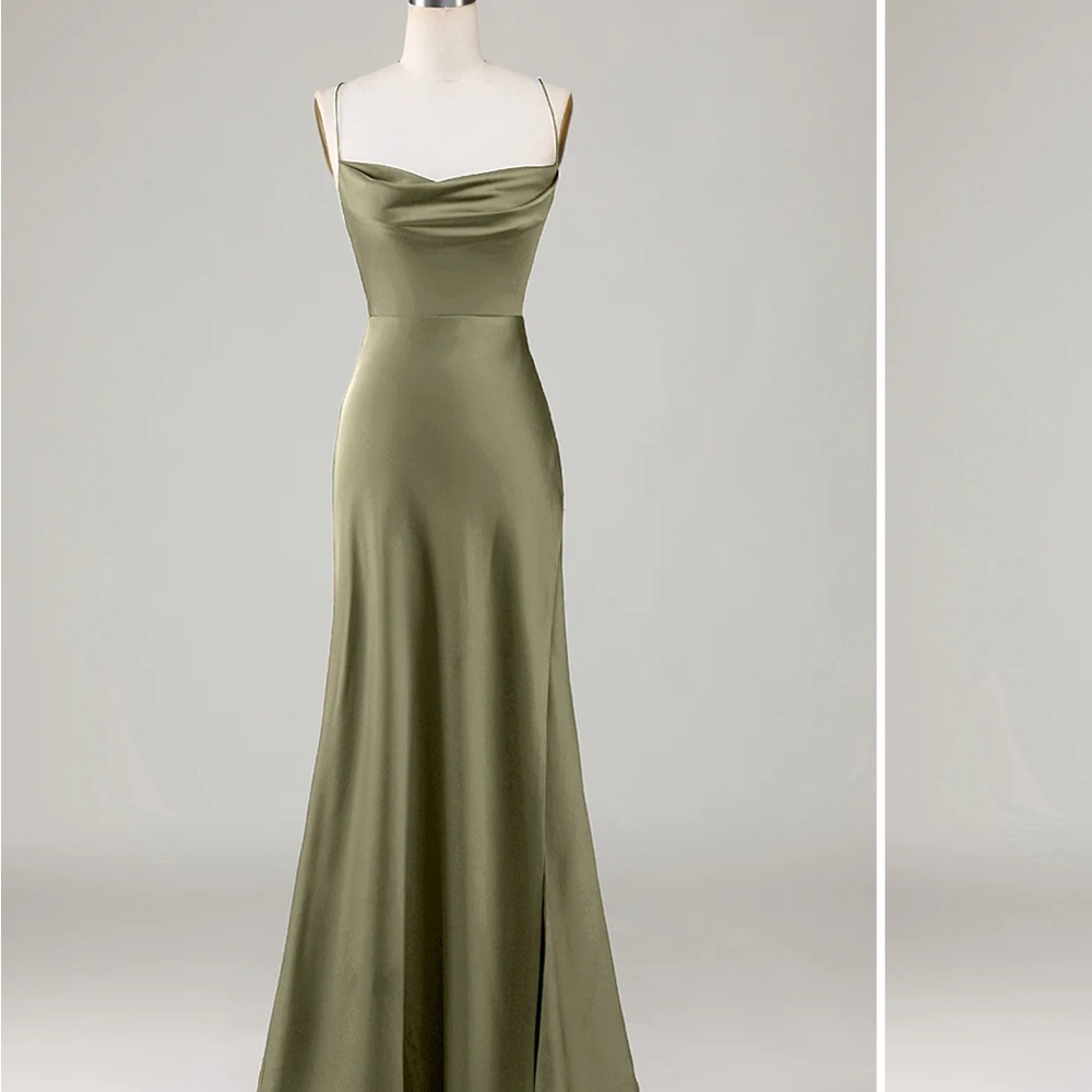 Elegant Olive Green/ Eucalyptus Bridesmaids Dress
